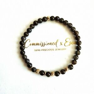 Labradorite & 14k Yellow Gold Corrugated Bracelet